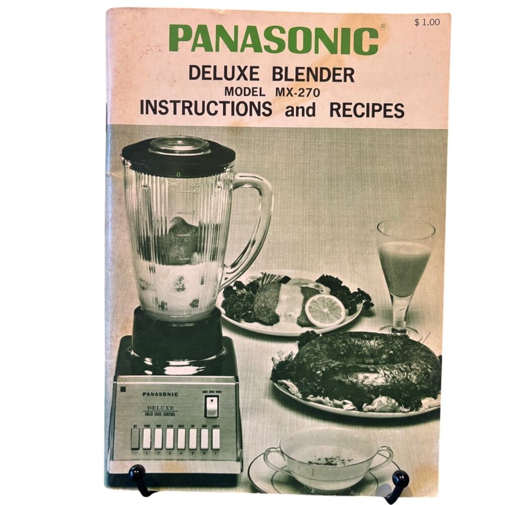VTG 1960's Panasonic Deluxe Blender MX-270 Instructions & Recipe Manual